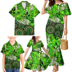 Sydney Thunder Family Matching Mermaid Dress and Hawaiian Shirt Graffiti Urban Aboriginal Dot Abstract Design
