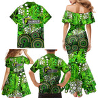 Sydney Thunder Family Matching Mermaid Dress and Hawaiian Shirt Graffiti Urban Aboriginal Dot Abstract Design