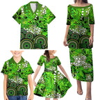 Sydney Thunder Family Matching Puletasi and Hawaiian Shirt Graffiti Urban Aboriginal Dot Abstract Design