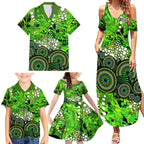 Sydney Thunder Family Matching Summer Maxi Dress and Hawaiian Shirt Graffiti Urban Aboriginal Dot Abstract Design