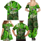 Sydney Thunder Family Matching Summer Maxi Dress and Hawaiian Shirt Graffiti Urban Aboriginal Dot Abstract Design
