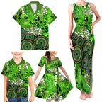 Sydney Thunder Family Matching Tank Maxi Dress and Hawaiian Shirt Graffiti Urban Aboriginal Dot Abstract Design