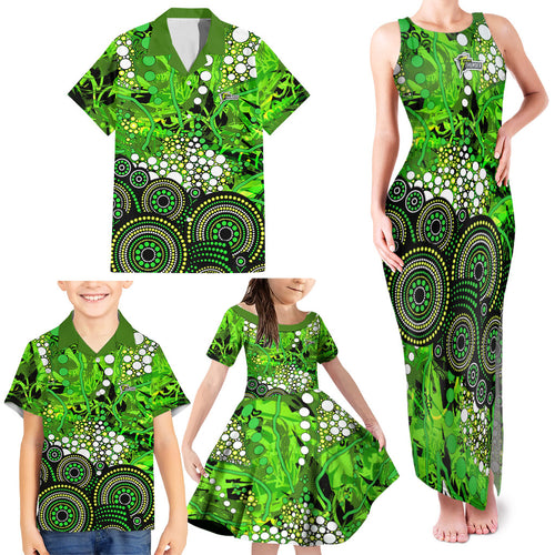 Sydney Thunder Family Matching Tank Maxi Dress and Hawaiian Shirt Graffiti Urban Aboriginal Dot Abstract Design