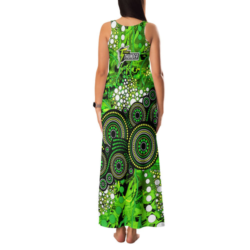 Sydney Thunder Family Matching Tank Maxi Dress and Hawaiian Shirt Graffiti Urban Aboriginal Dot Abstract Design