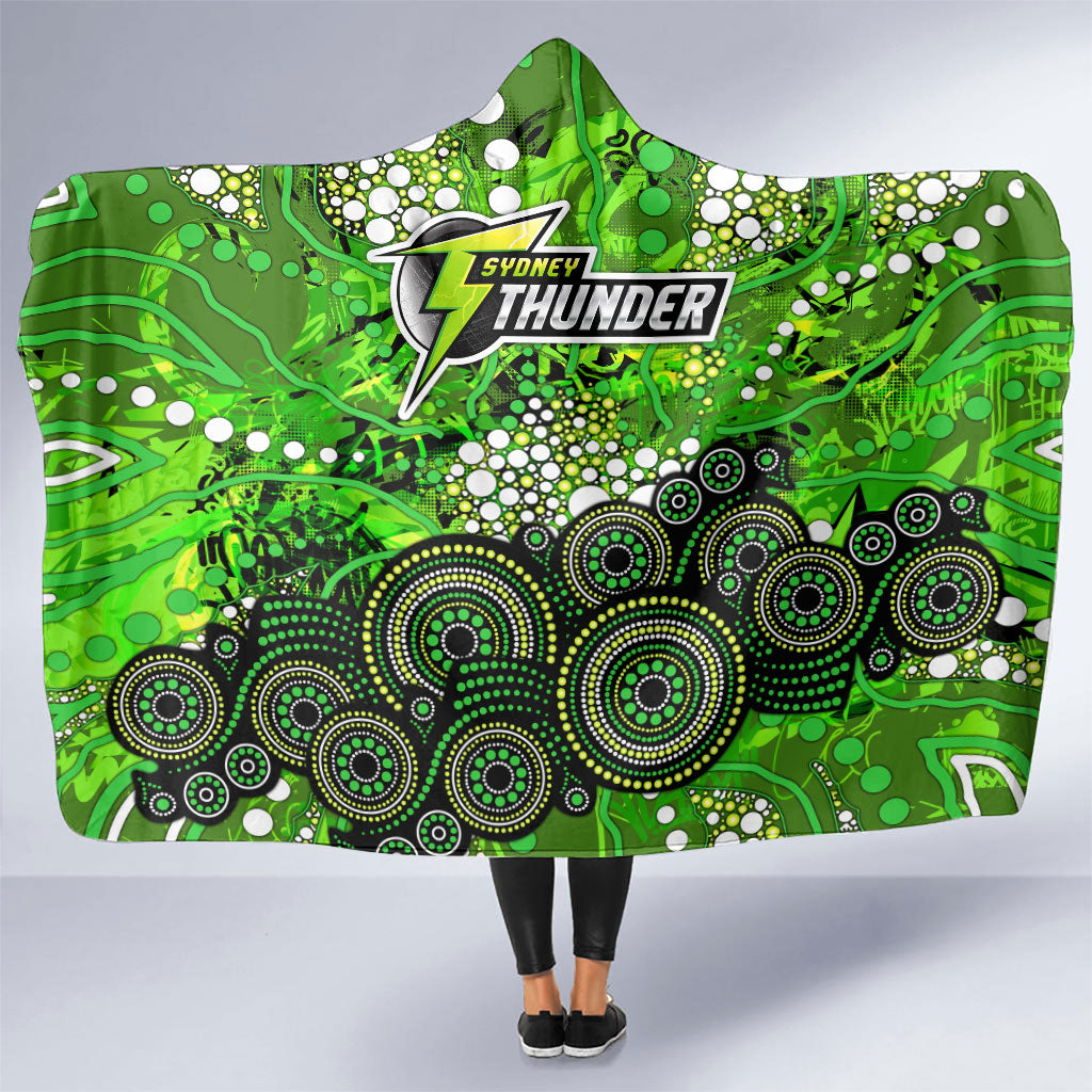 Sydney Thunder Hooded Blanket Graffiti Urban Aboriginal Dot Abstract Design