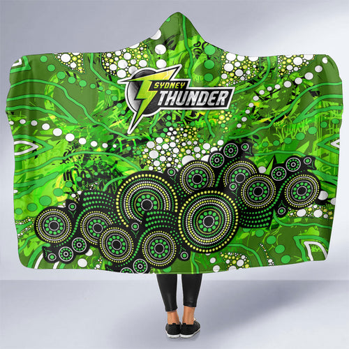 Sydney Thunder Hooded Blanket Graffiti Urban Aboriginal Dot Abstract Design