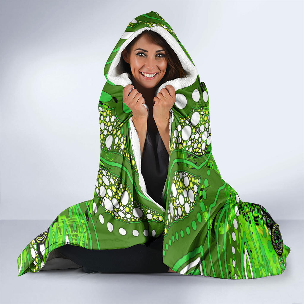Sydney Thunder Hooded Blanket Graffiti Urban Aboriginal Dot Abstract Design