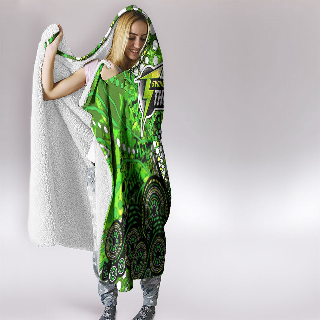 Sydney Thunder Hooded Blanket Graffiti Urban Aboriginal Dot Abstract Design