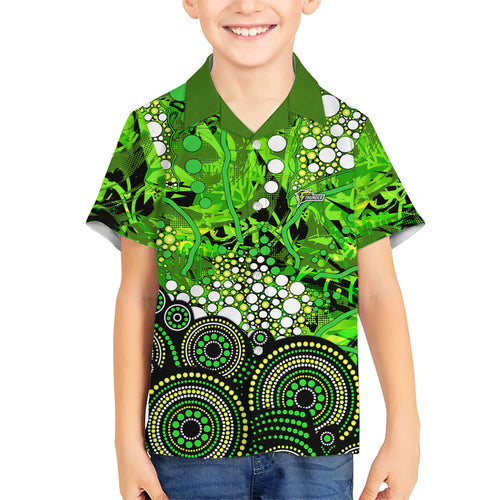 Sydney Thunder Kid Hawaiian Shirt Graffiti Urban Aboriginal Dot Abstract Design