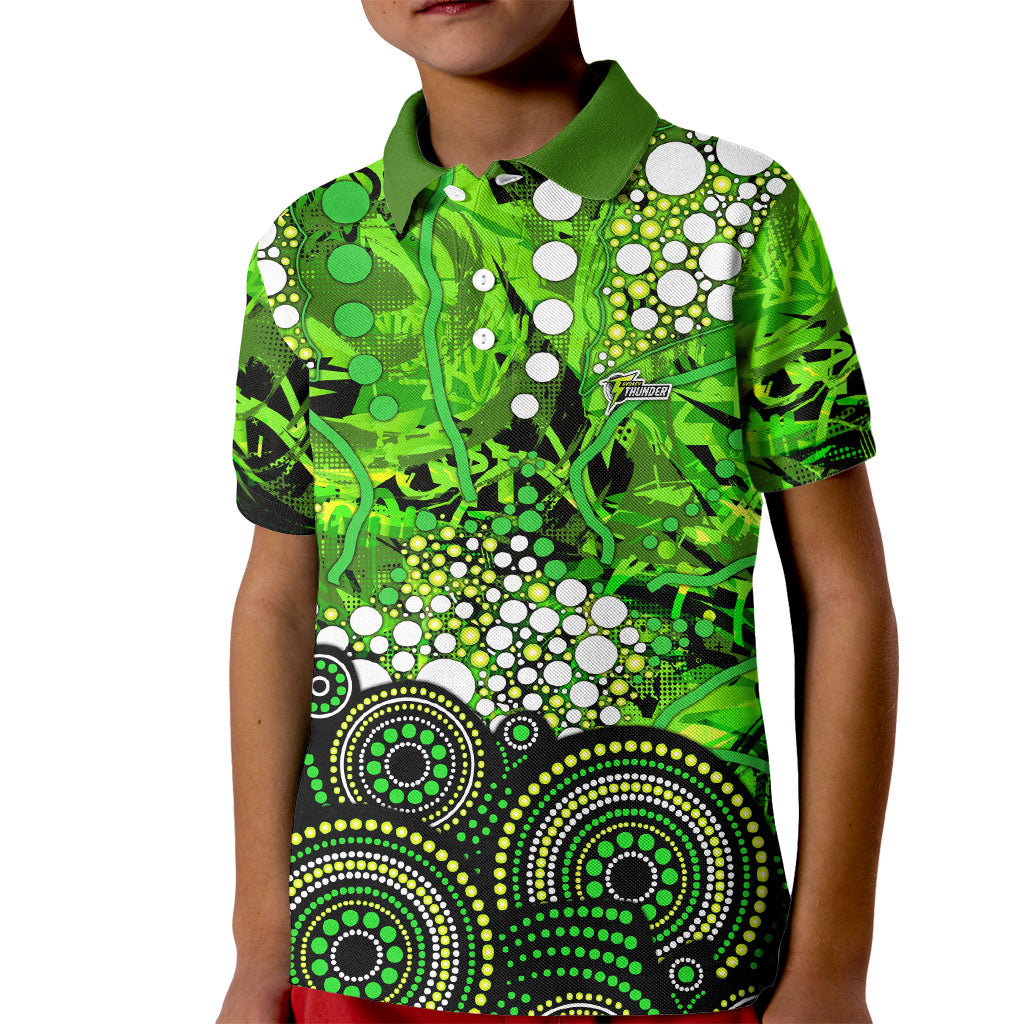 Sydney Thunder Kid Polo Shirt Graffiti Urban Aboriginal Dot Abstract Design