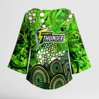 Sydney Thunder Kimono Sleeve Blouse Graffiti Urban Aboriginal Dot Abstract Design
