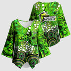 Sydney Thunder Kimono Sleeve Blouse Graffiti Urban Aboriginal Dot Abstract Design