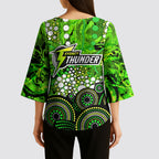Sydney Thunder Kimono Sleeve Blouse Graffiti Urban Aboriginal Dot Abstract Design