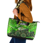 Sydney Thunder Leather Tote Bag Graffiti Urban Aboriginal Dot Abstract Design