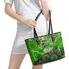 Sydney Thunder Leather Tote Bag Graffiti Urban Aboriginal Dot Abstract Design