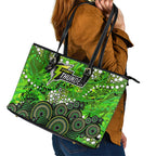 Sydney Thunder Leather Tote Bag Graffiti Urban Aboriginal Dot Abstract Design