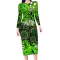 Sydney Thunder Long Sleeve Bodycon Dress Graffiti Urban Aboriginal Dot Abstract Design