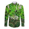 Sydney Thunder Long Sleeve Button Shirt Graffiti Urban Aboriginal Dot Abstract Design