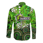 Sydney Thunder Long Sleeve Button Shirt Graffiti Urban Aboriginal Dot Abstract Design