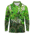 Sydney Thunder Long Sleeve Polo Shirt Graffiti Urban Aboriginal Dot Abstract Design