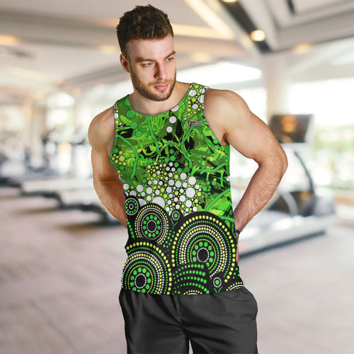 Sydney Thunder Men Tank Top Graffiti Urban Aboriginal Dot Abstract Design