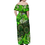 Sydney Thunder Off Shoulder Maxi Dress Graffiti Urban Aboriginal Dot Abstract Design
