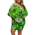 Sydney Thunder Off Shoulder Short Dress Graffiti Urban Aboriginal Dot Abstract Design