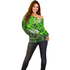 Sydney Thunder Off Shoulder Sweater Graffiti Urban Aboriginal Dot Abstract Design