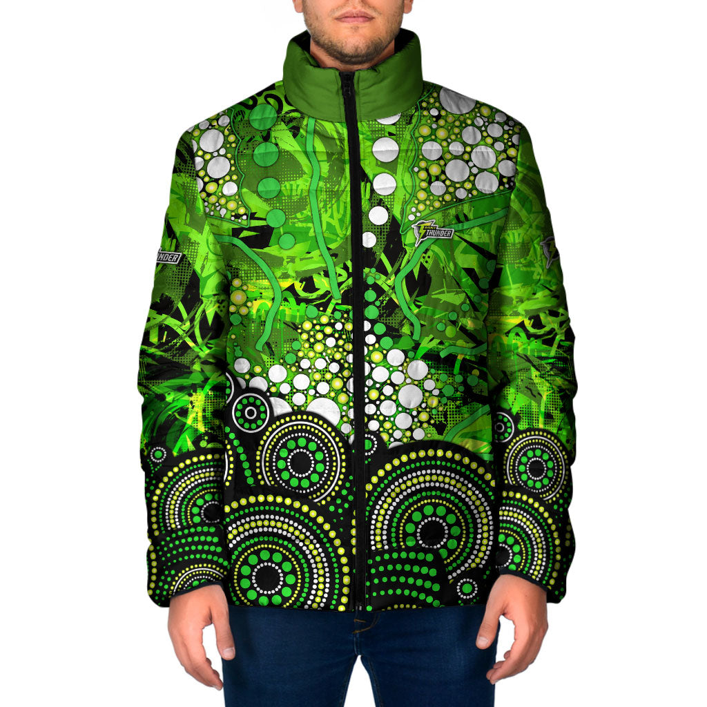 Sydney Thunder Padded Jacket Graffiti Urban Aboriginal Dot Abstract Design