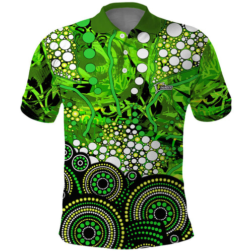 Sydney Thunder Polo Shirt Graffiti Urban Aboriginal Dot Abstract Design