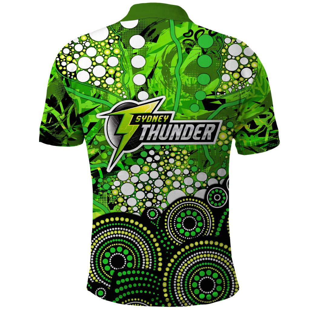 Sydney Thunder Polo Shirt Graffiti Urban Aboriginal Dot Abstract Design