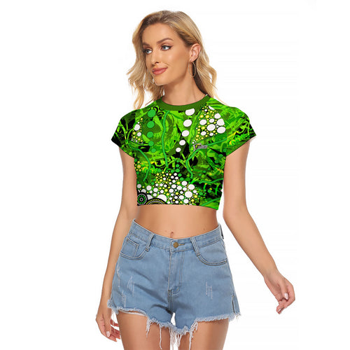 Sydney Thunder Raglan Cropped T Shirt Graffiti Urban Aboriginal Dot Abstract Design