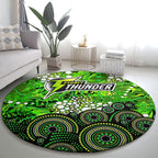 Sydney Thunder Round Carpet Graffiti Urban Aboriginal Dot Abstract Design