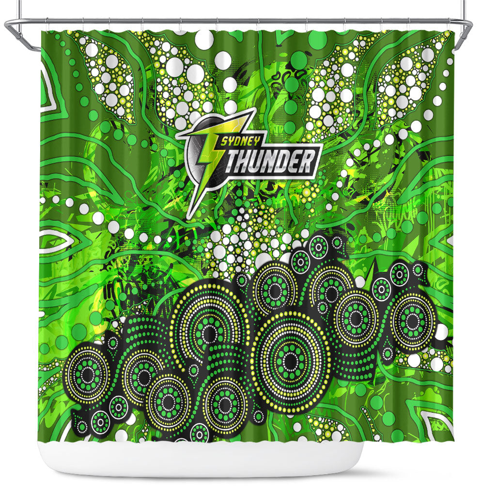 Sydney Thunder Shower Curtain Graffiti Urban Aboriginal Dot Abstract Design
