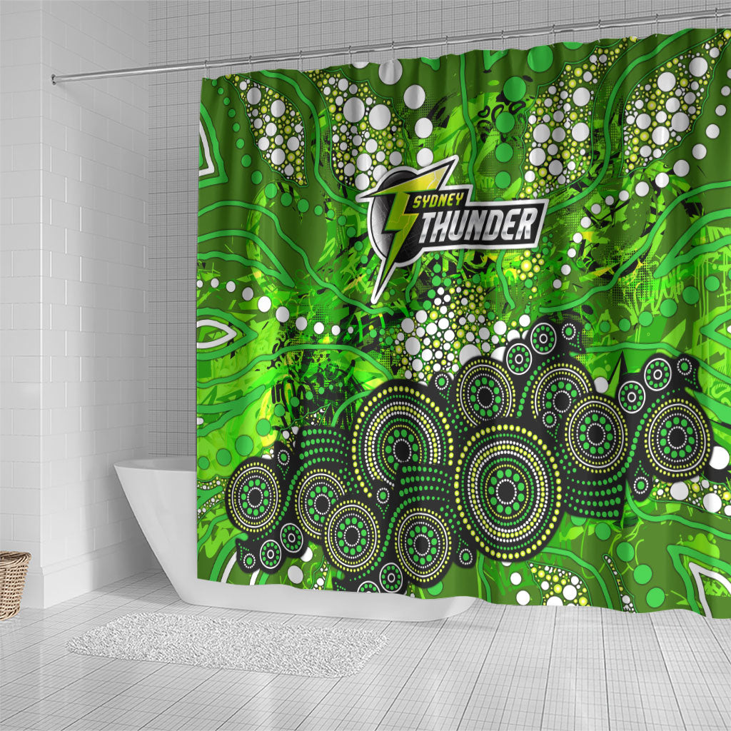 Sydney Thunder Shower Curtain Graffiti Urban Aboriginal Dot Abstract Design