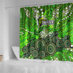 Sydney Thunder Shower Curtain Graffiti Urban Aboriginal Dot Abstract Design