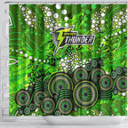 Sydney Thunder Shower Curtain Graffiti Urban Aboriginal Dot Abstract Design