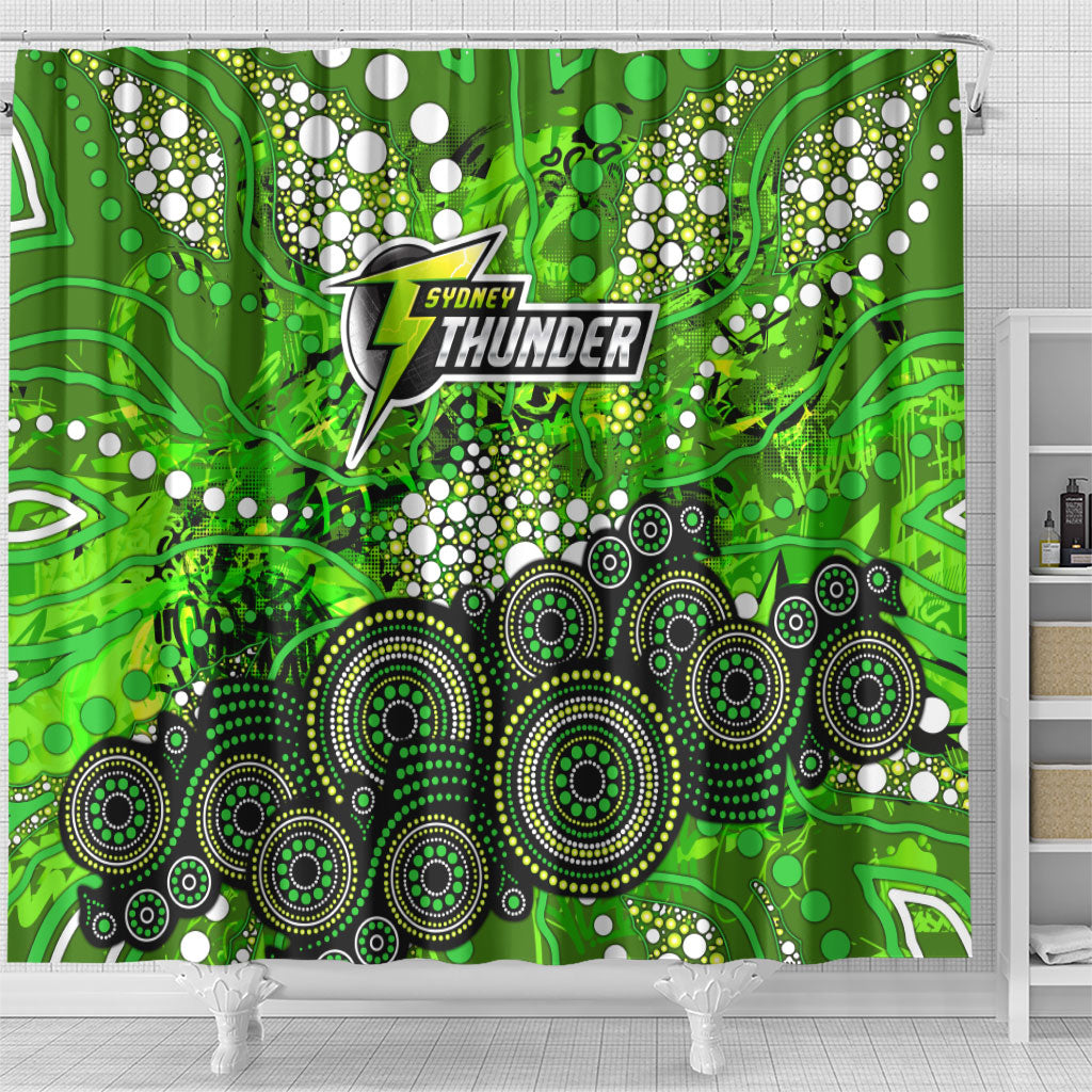 Sydney Thunder Shower Curtain Graffiti Urban Aboriginal Dot Abstract Design