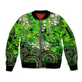 Sydney Thunder Sleeve Zip Bomber Jacket Graffiti Urban Aboriginal Dot Abstract Design