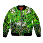 Sydney Thunder Sleeve Zip Bomber Jacket Graffiti Urban Aboriginal Dot Abstract Design