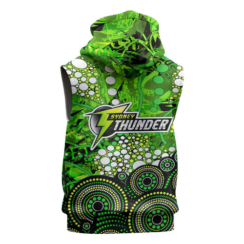 Sydney Thunder Sleeveless Hoodie Graffiti Urban Aboriginal Dot Abstract Design