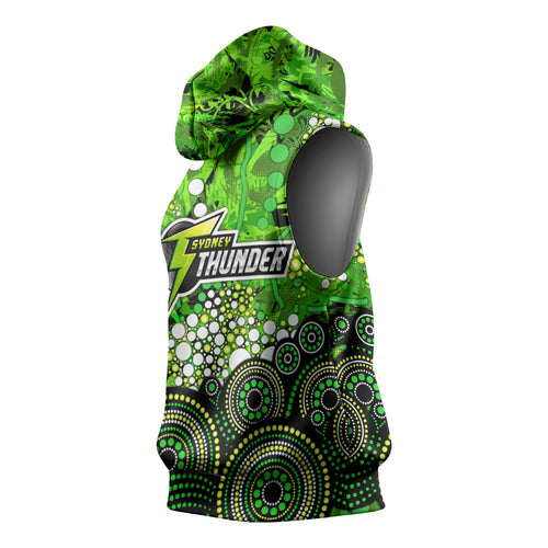 Sydney Thunder Sleeveless Hoodie Graffiti Urban Aboriginal Dot Abstract Design