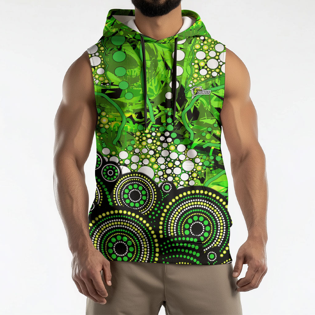 Sydney Thunder Sleeveless Hoodie Graffiti Urban Aboriginal Dot Abstract Design