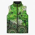 Sydney Thunder Sleeveless Puffer Jacket Graffiti Urban Aboriginal Dot Abstract Design