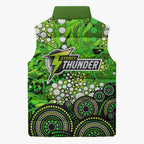 Sydney Thunder Sleeveless Puffer Jacket Graffiti Urban Aboriginal Dot Abstract Design