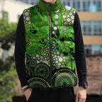 Sydney Thunder Sleeveless Puffer Jacket Graffiti Urban Aboriginal Dot Abstract Design