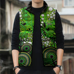 Sydney Thunder Sleeveless Puffer Jacket Graffiti Urban Aboriginal Dot Abstract Design