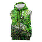 Sydney Thunder Sleeveless Zip Hoodie Graffiti Urban Aboriginal Dot Abstract Design