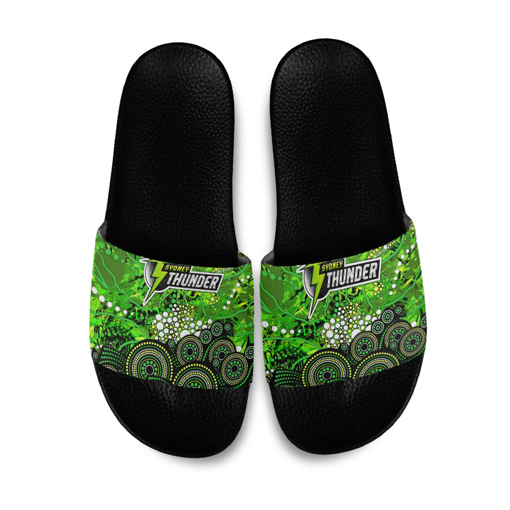 Sydney Thunder Slide Sandals Graffiti Urban Aboriginal Dot Abstract Design