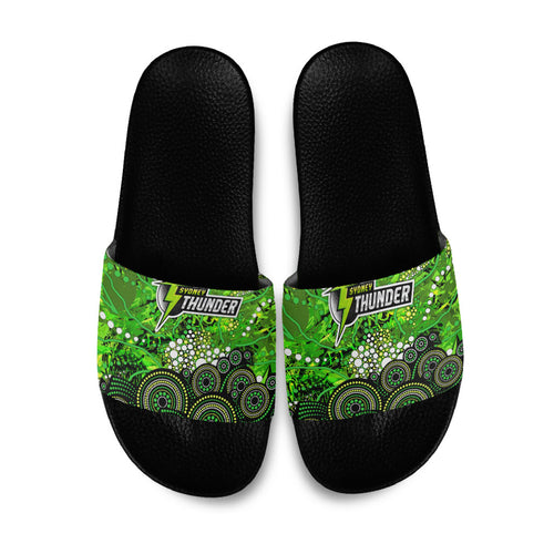 Sydney Thunder Slide Sandals Graffiti Urban Aboriginal Dot Abstract Design